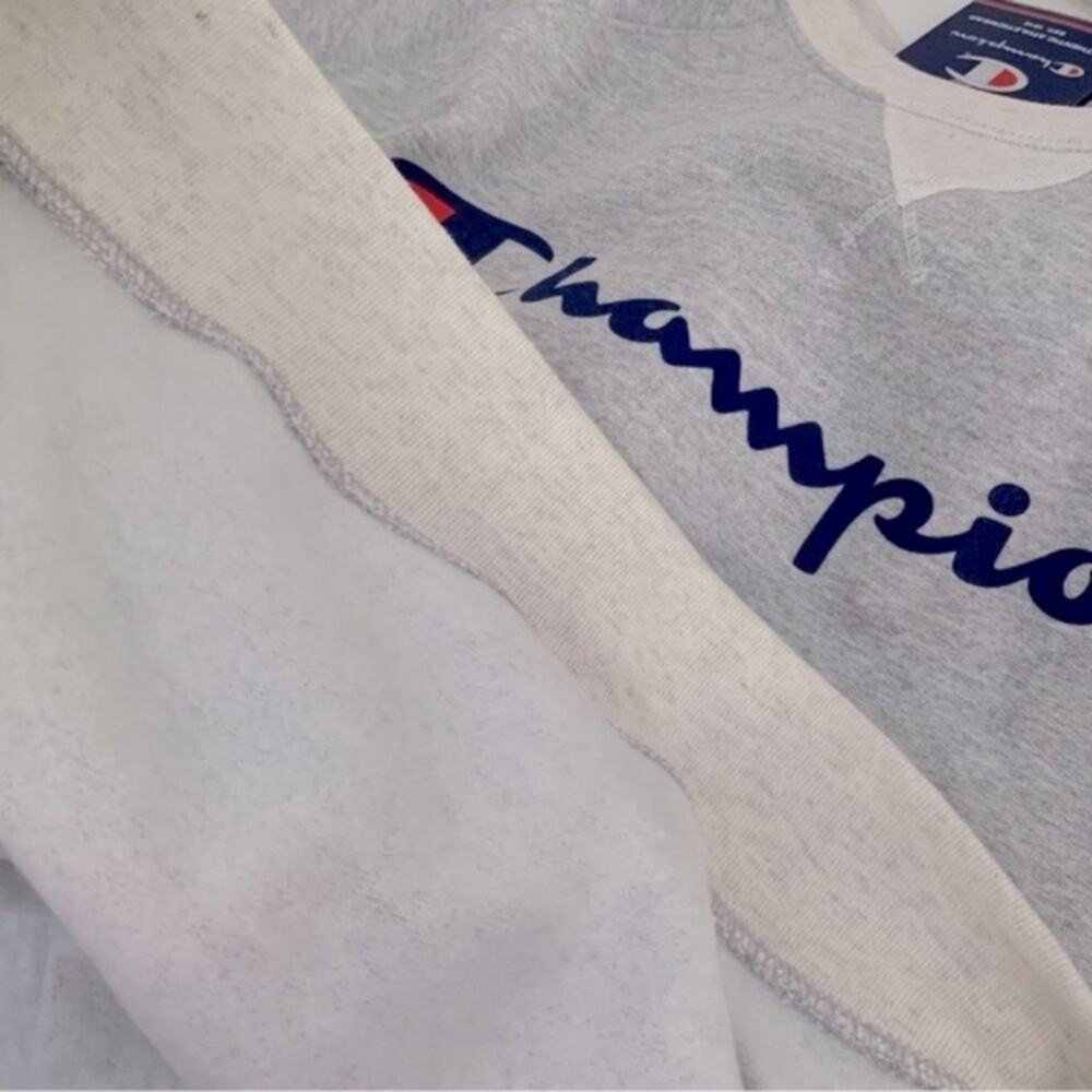Champion Oxford Fleece pullover sweatshirt grey plus size 4X logo classic - Picture 7 of 13